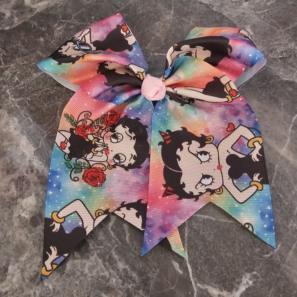 Betty Boop Rainbow Galaxy Devil & Rose Jumbo Hair Bow Clip